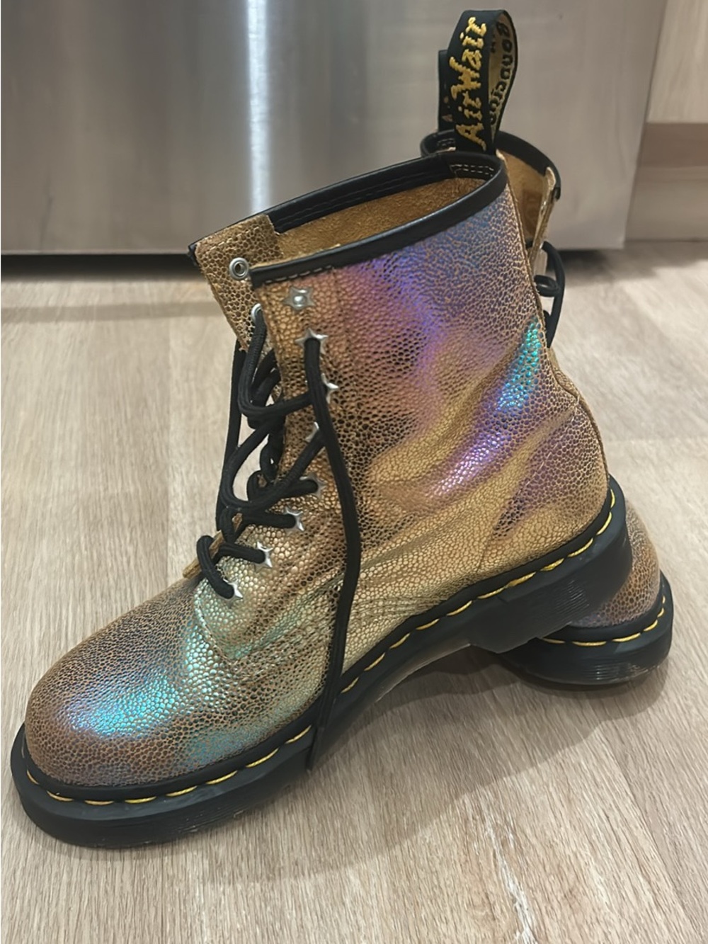 Dr. Martens Iridescent Multicolor Leather Lace-Up Boots - Picture 2 of 2